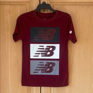 New Balance Boys Burgundy Logo Tee